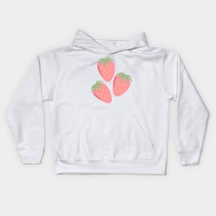 Cute pink strawberries w/ hearts Kids Hoodie